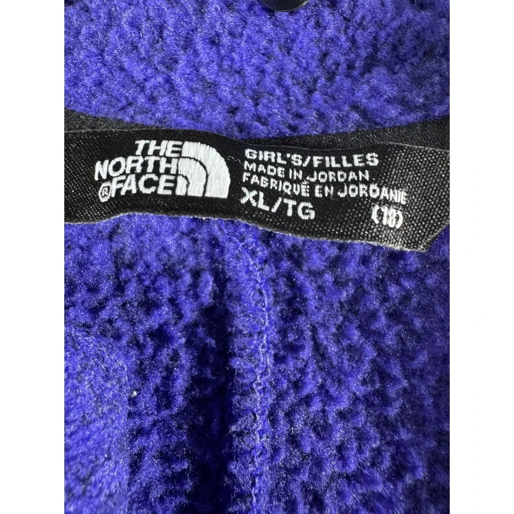 The North Face Purple Fleece Hoodie Jacket Full Zip Youth Girls Size XL (18)